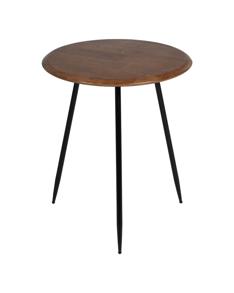 MESA AUXILIAR MARRÓN-NEGRO MADERA-METAL 50 X 50 X 60 CM