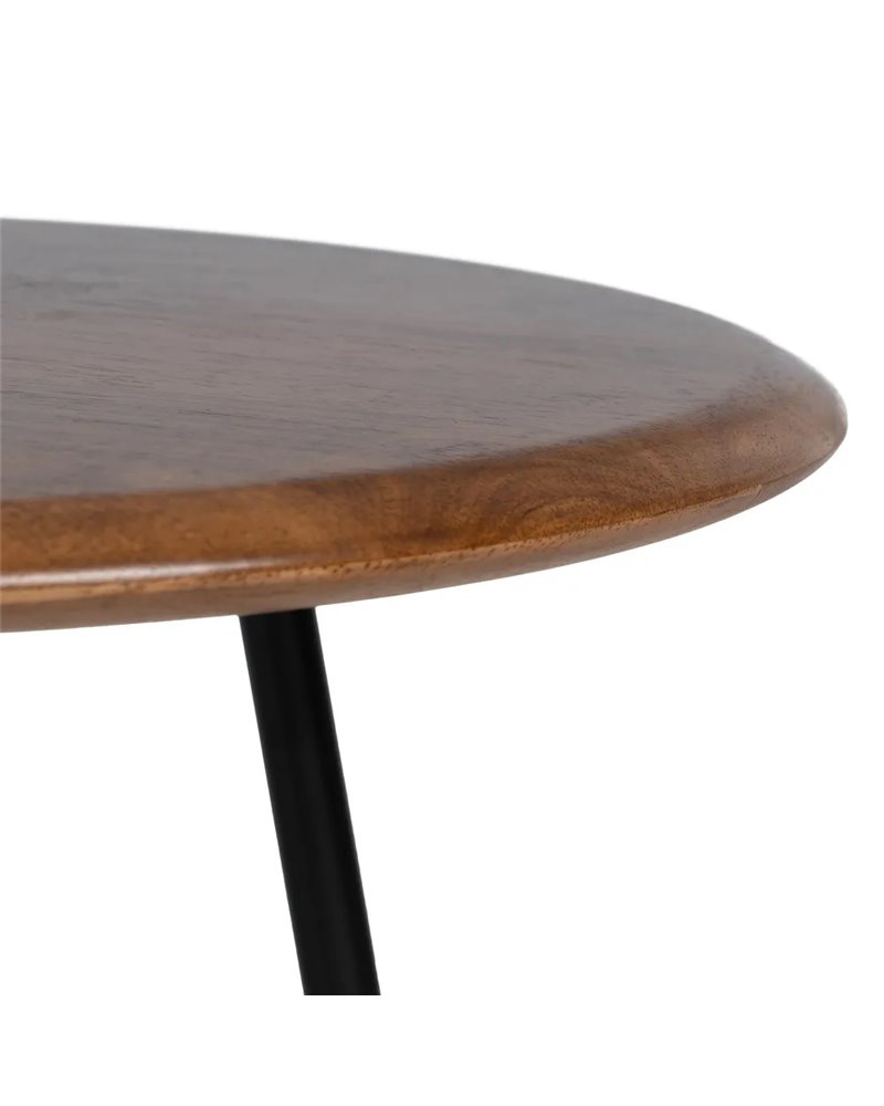 MESA AUXILIAR MARRÓN-NEGRO MADERA-METAL 50 X 50 X 60 CM