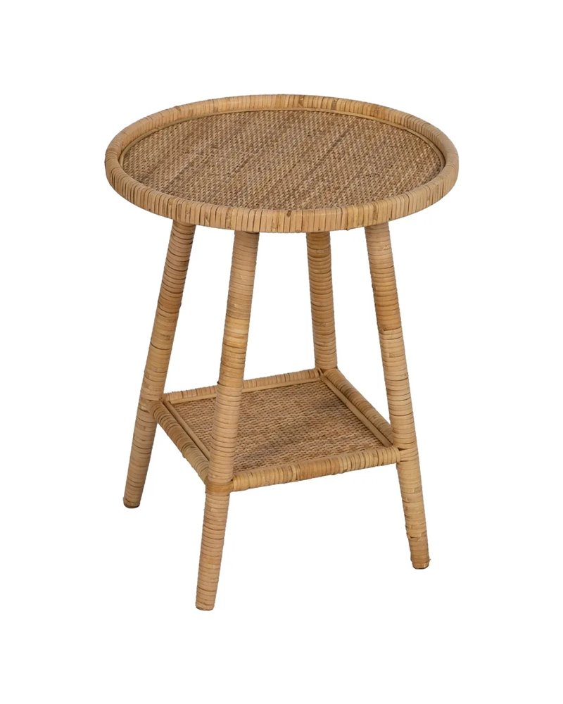 MESA AUXILIAR NATURAL RATÁN SALÓN 45 X 45 X 56,50 CM