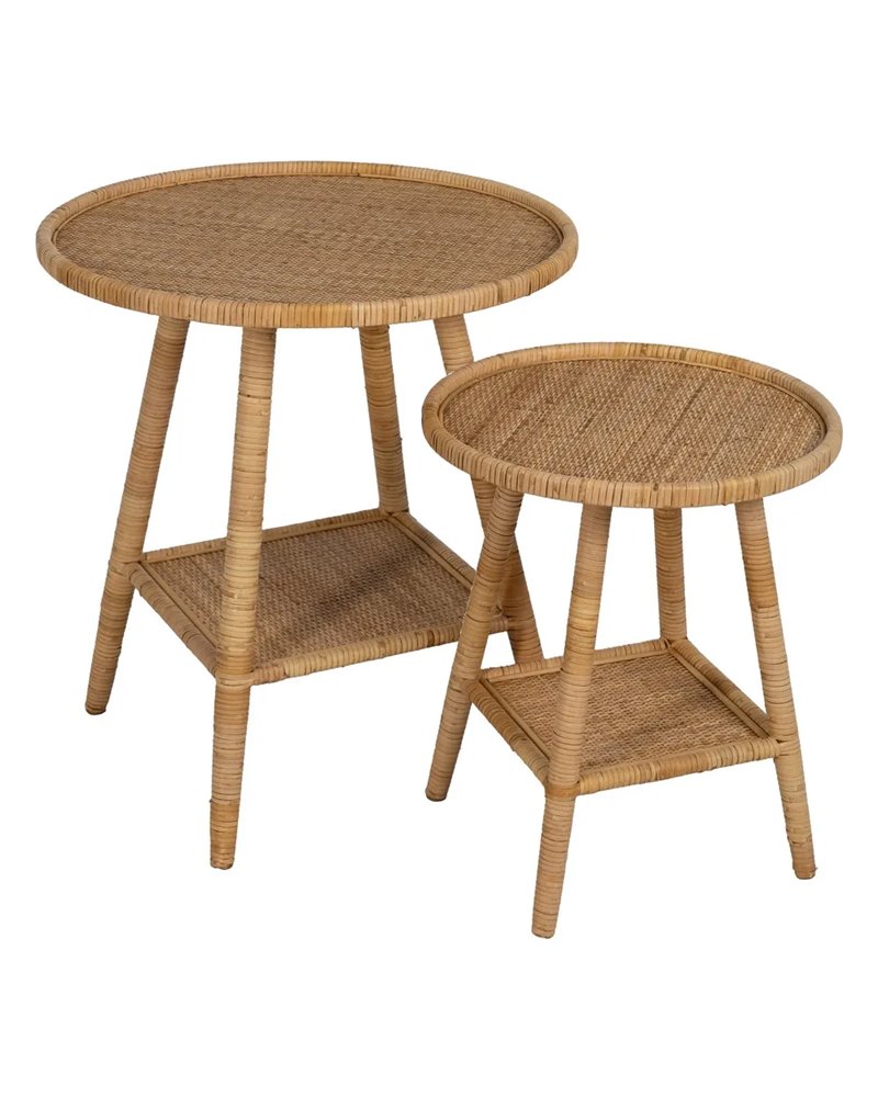 MESA AUXILIAR NATURAL RATÁN SALÓN 60 X 60 X 71 CM