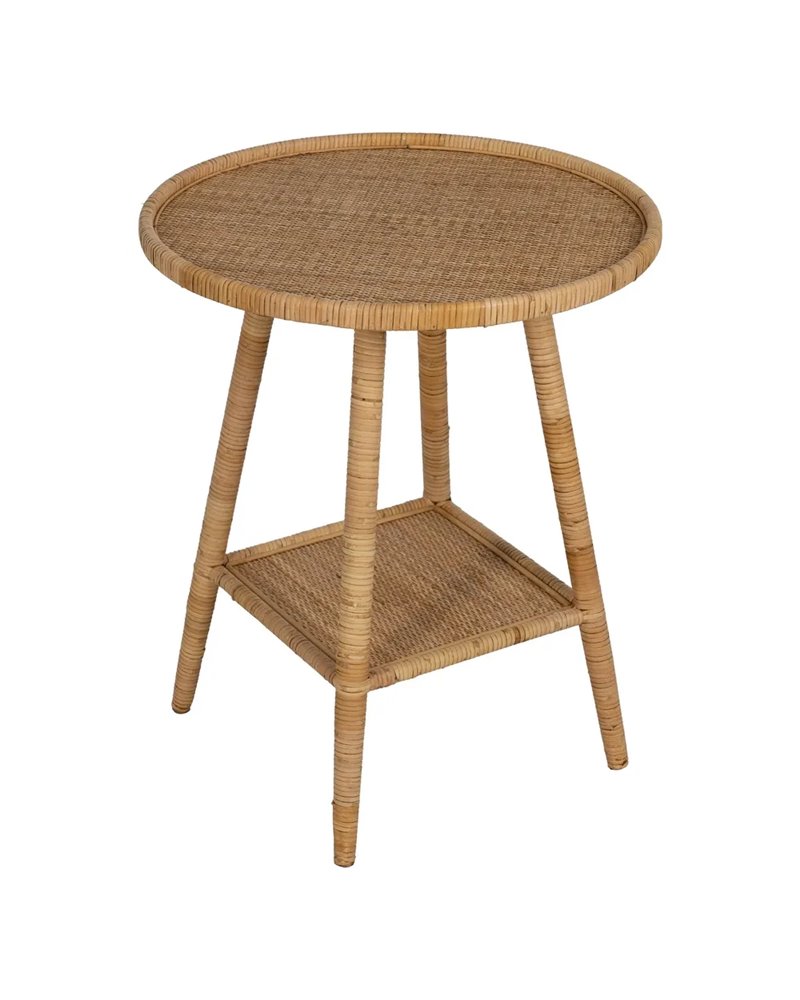 MESA AUXILIAR NATURAL RATÁN SALÓN 60 X 60 X 71 CM