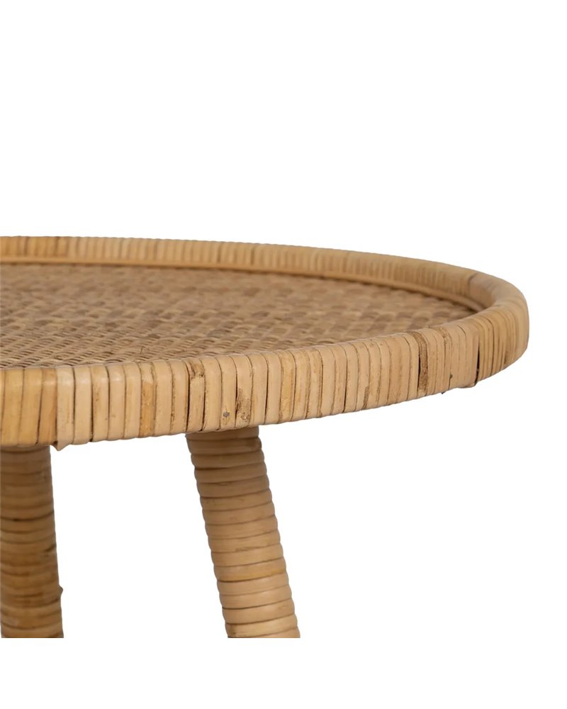 MESA AUXILIAR NATURAL RATÁN SALÓN 60 X 60 X 71 CM