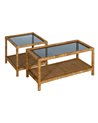MESA AUXILIAR NATURAL RATÁN / CRISTAL 50 X 50 X 45 CM