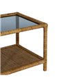 MESA AUXILIAR NATURAL RATÁN / CRISTAL 50 X 50 X 45 CM