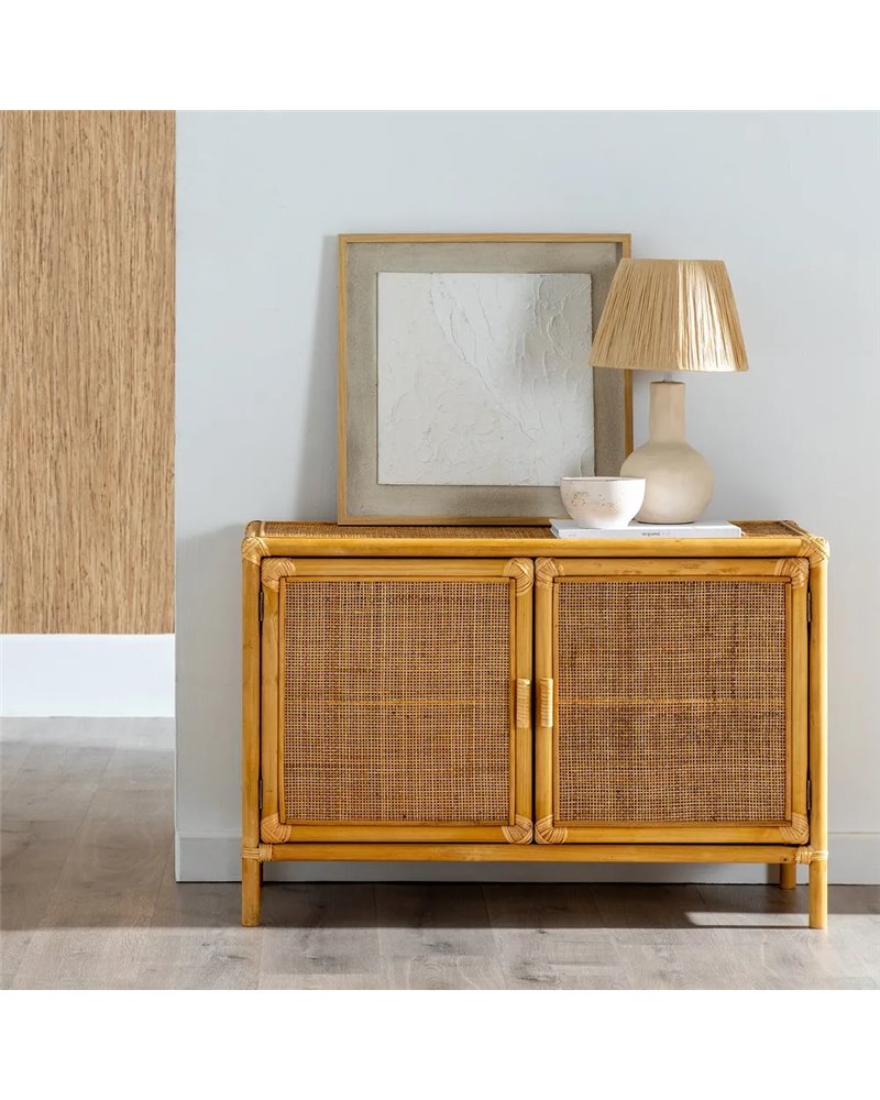 MUEBLE AUXILIAR NATURAL RATÁN SALÓN 97,50 X 40 X 65 CM