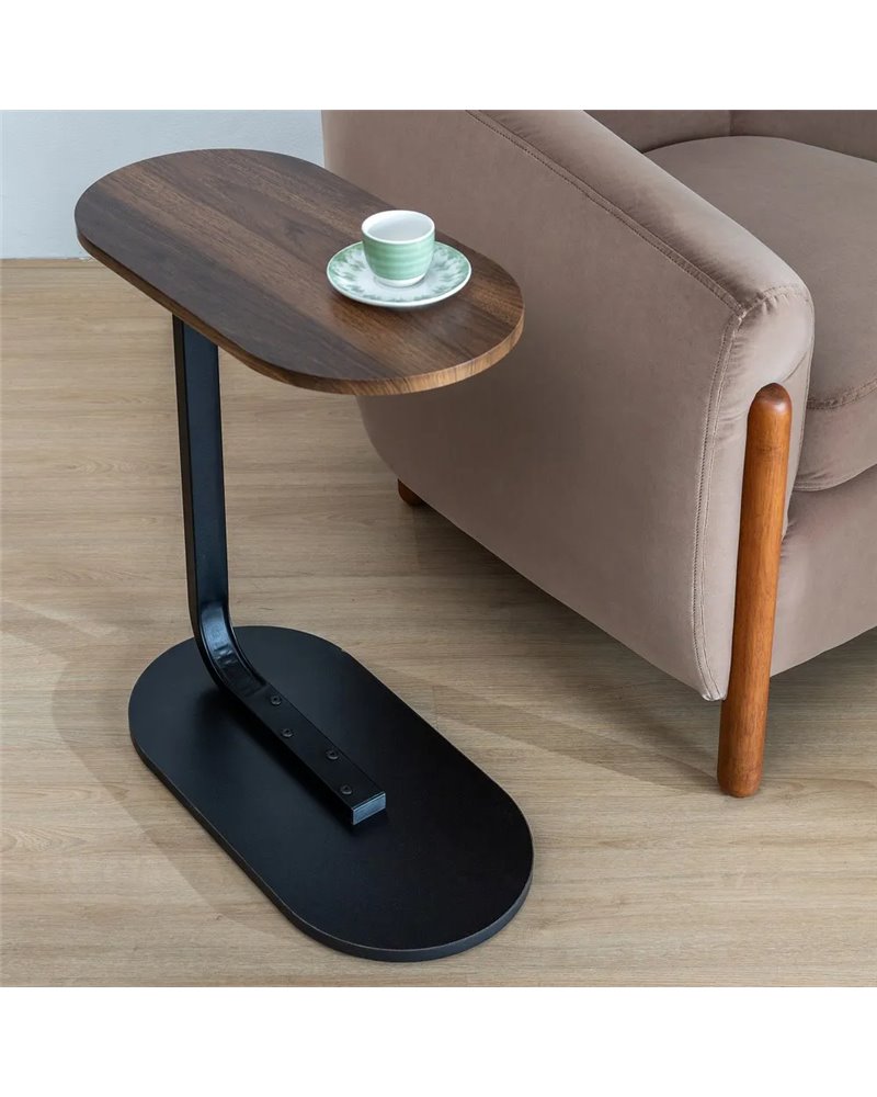 MESA AUXILIAR MARRÓN DM-METAL SALÓN 50 X 26 X 61 CM