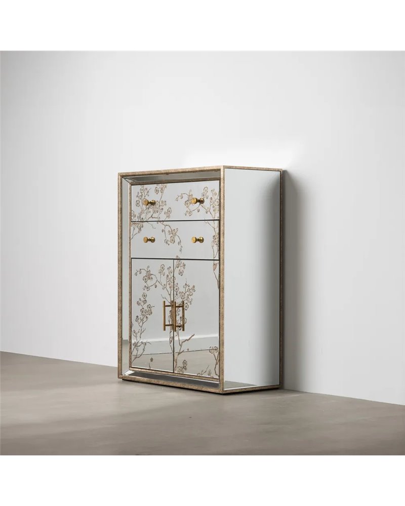 MUEBLE AUXILIAR ESPEJO DM-CRISTAL 80 X 40 X 108 CM