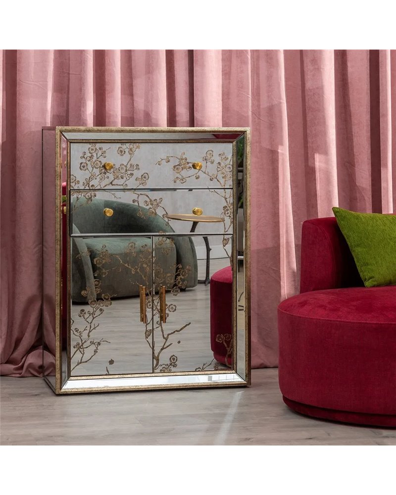 MUEBLE AUXILIAR ESPEJO DM-CRISTAL 80 X 40 X 108 CM
