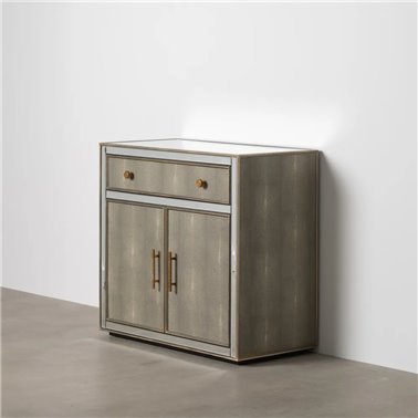 MUEBLE RECIBIDOR ESPEJO GRIS-PLATA 81 X 41 X 76,50 CM