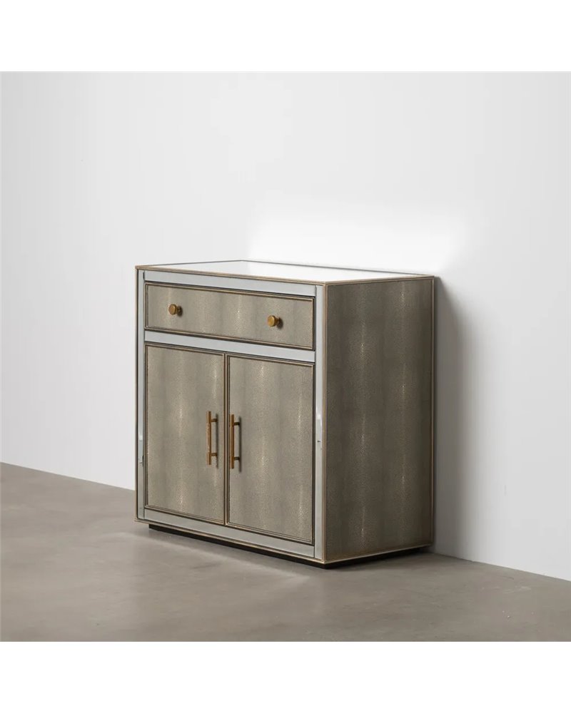 MUEBLE RECIBIDOR ESPEJO GRIS-PLATA 81 X 41 X 76,50 CM