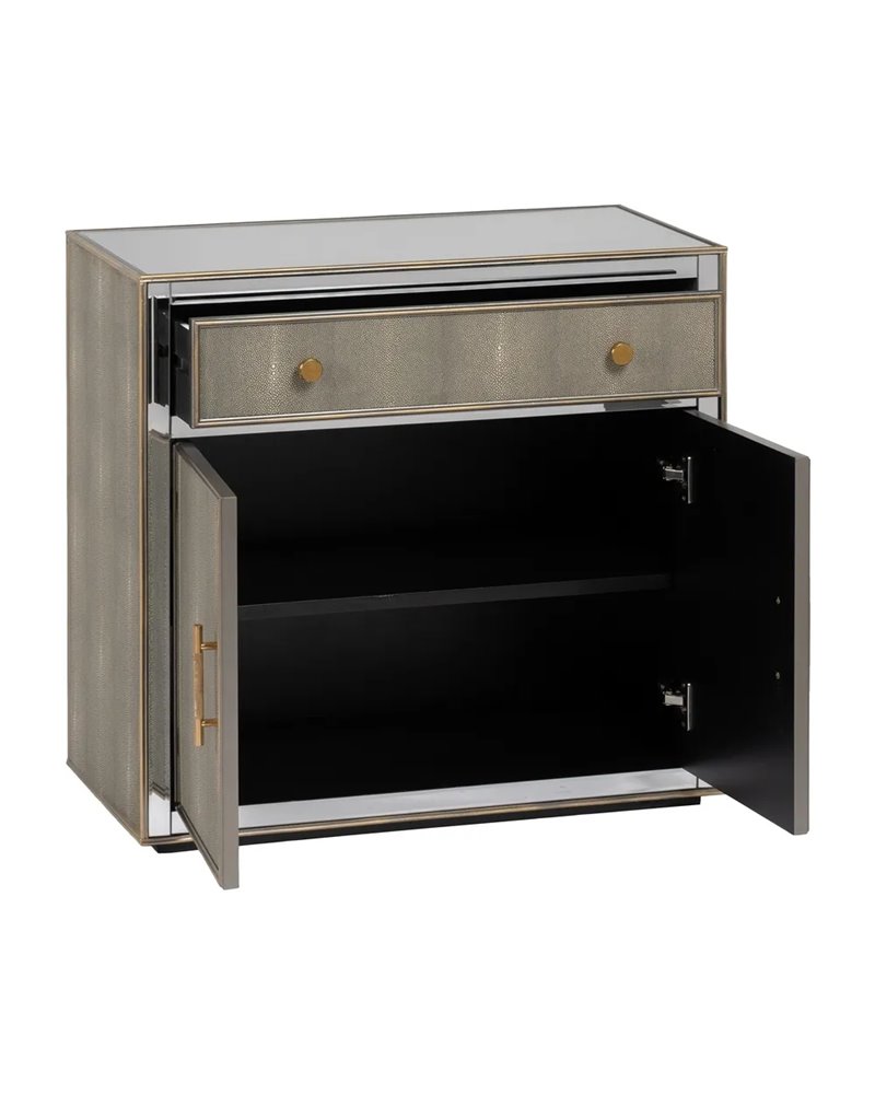 MUEBLE RECIBIDOR ESPEJO GRIS-PLATA 81 X 41 X 76,50 CM