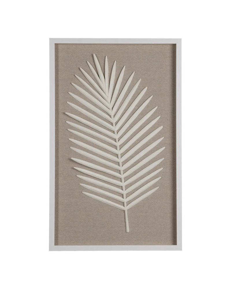 CUADRO HOJAS 2/M BLANCO PS-CRISTAL 50 X 3 X 80 CM