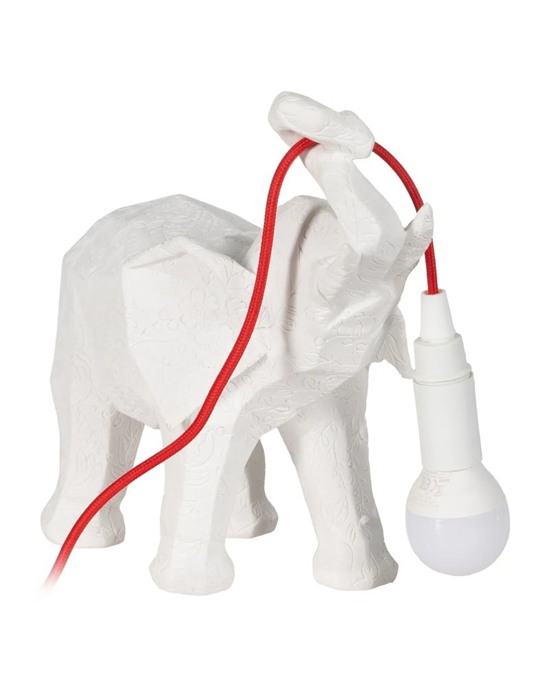 LÁMPARA MESA ELEFANTE BLANCO POLIRESINA 27 X 13 X 24,50 CM