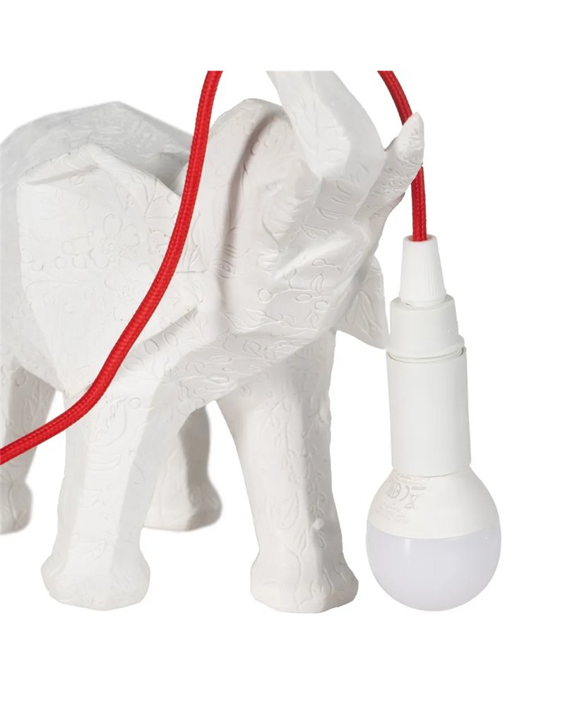 LÁMPARA MESA ELEFANTE BLANCO POLIRESINA 27 X 13 X 24,50 CM