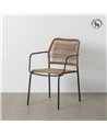 SILLA BEIGE-ANTRACITA ACERO EXTERIOR 53 X 63 X 78 CM