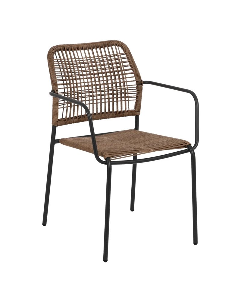 SILLA BEIGE-ANTRACITA ACERO EXTERIOR 53 X 63 X 78 CM