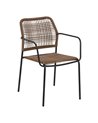 SILLA BEIGE-ANTRACITA ACERO EXTERIOR 53 X 63 X 78 CM