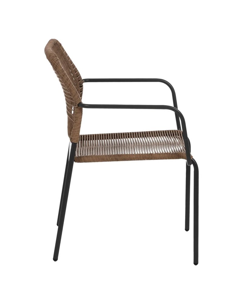 SILLA BEIGE-ANTRACITA ACERO EXTERIOR 53 X 63 X 78 CM