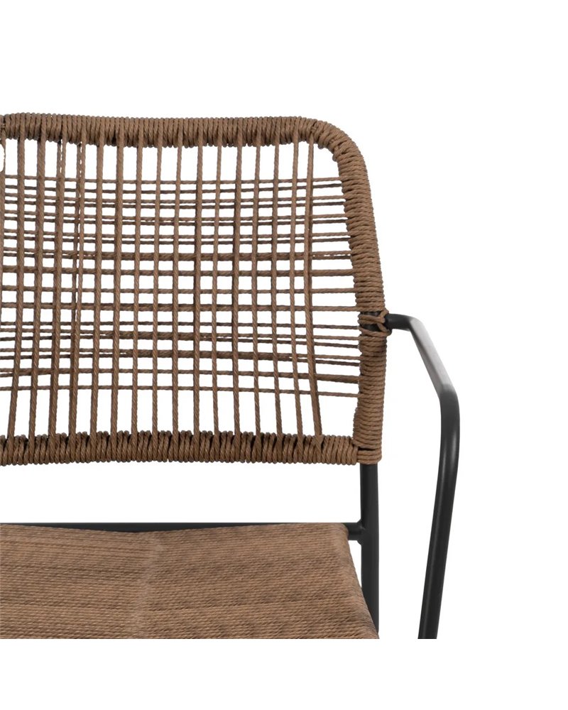 SILLA BEIGE-ANTRACITA ACERO EXTERIOR 53 X 63 X 78 CM