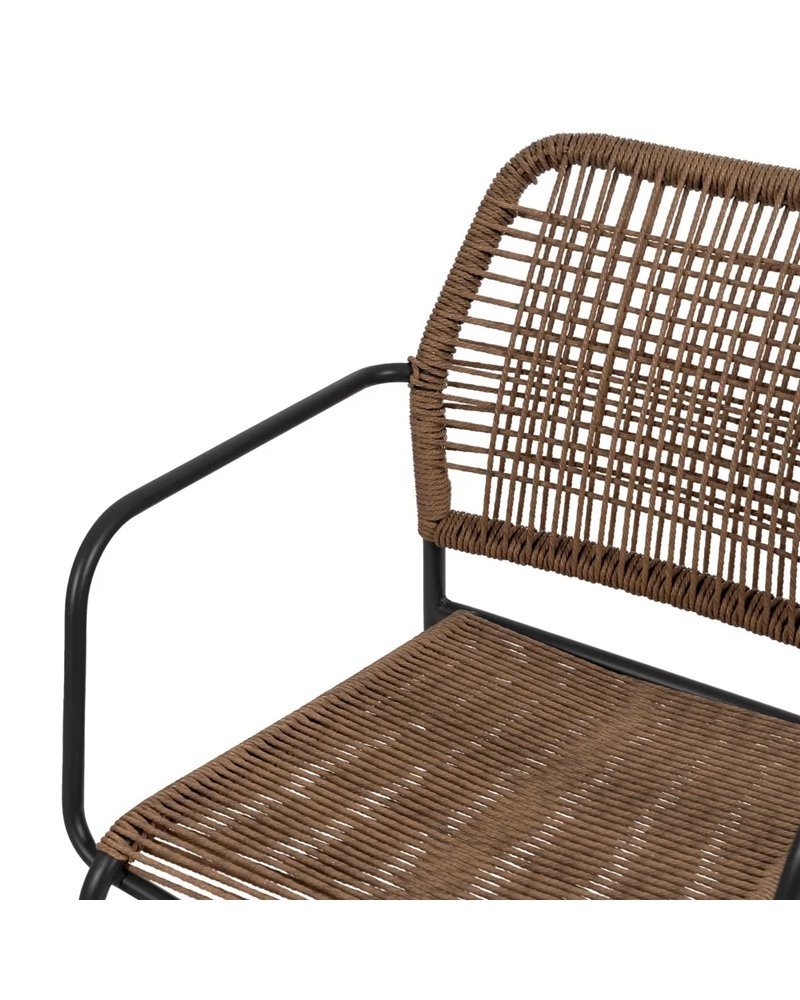SILLA BEIGE-ANTRACITA ACERO EXTERIOR 53 X 63 X 78 CM