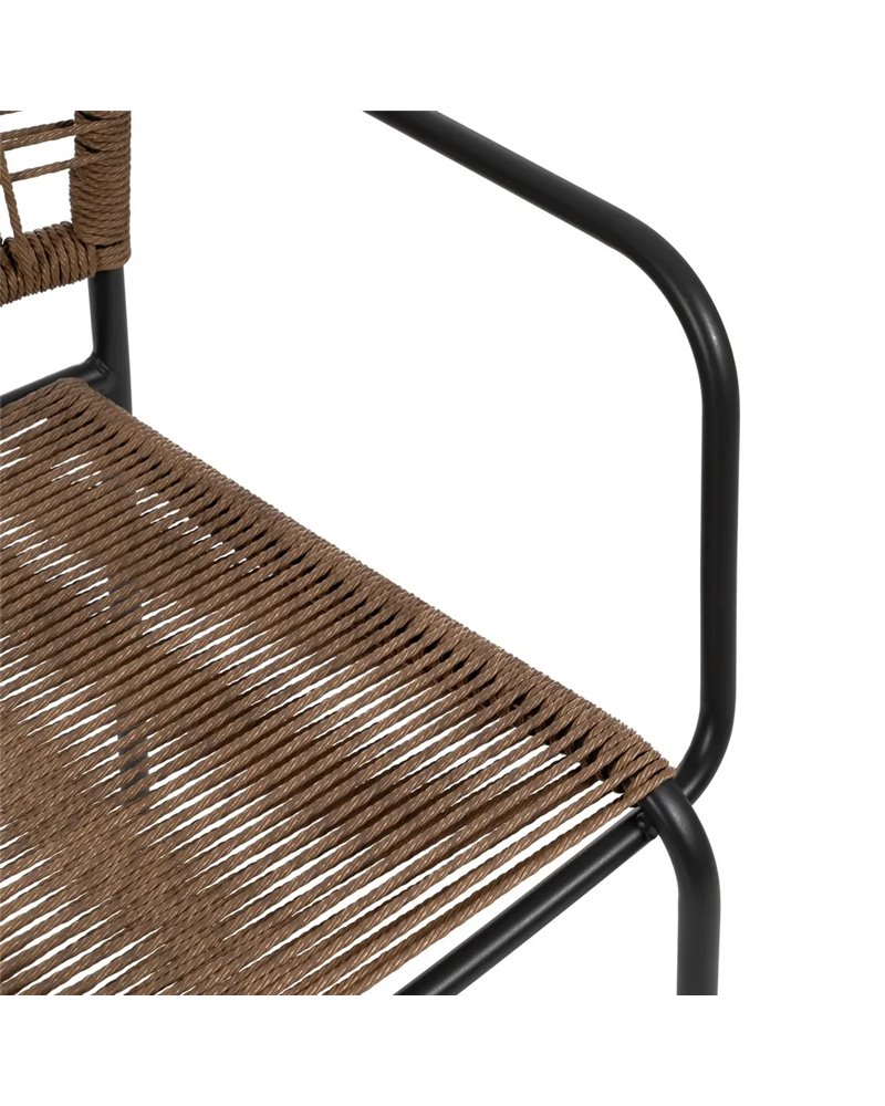 SILLA BEIGE-ANTRACITA ACERO EXTERIOR 53 X 63 X 78 CM
