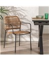 SILLA BEIGE-ANTRACITA ACERO EXTERIOR 53 X 63 X 78 CM