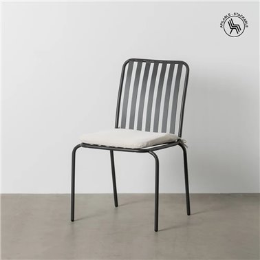SILLA ANTRACITA ACERO EXTERIOR 52 X 57 X 87 CM
