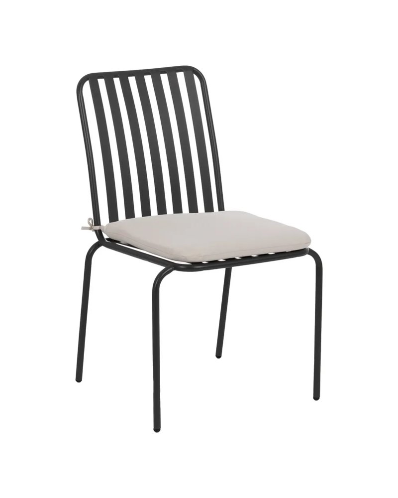 SILLA ANTRACITA ACERO EXTERIOR 52 X 57 X 87 CM