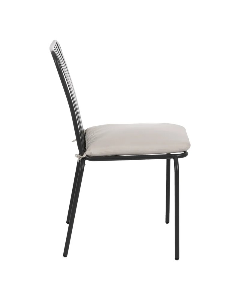 SILLA ANTRACITA ACERO EXTERIOR 52 X 57 X 87 CM