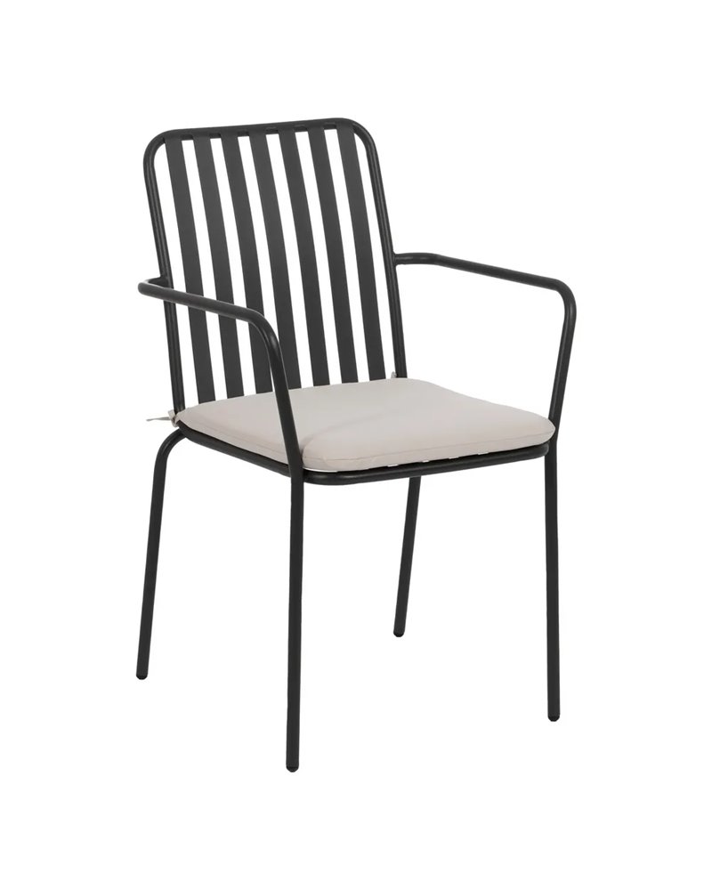SILLA ANTRACITA ACERO EXTERIOR 56 X 57 X 87 CM
