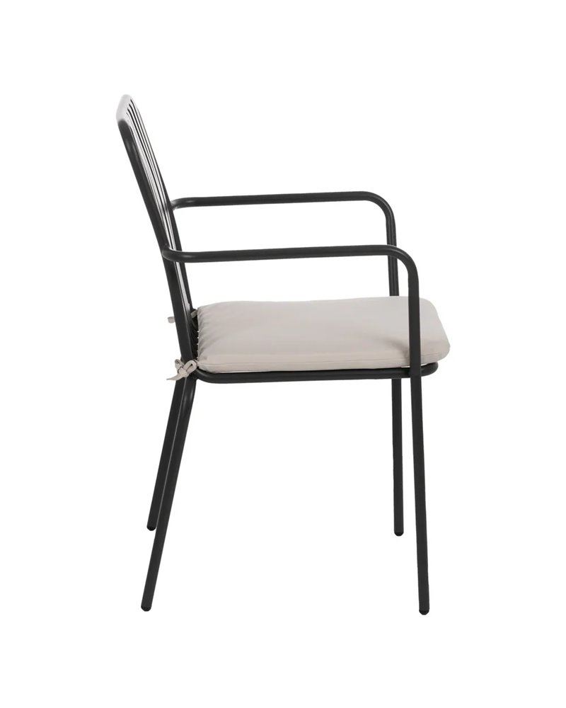 SILLA ANTRACITA ACERO EXTERIOR 56 X 57 X 87 CM
