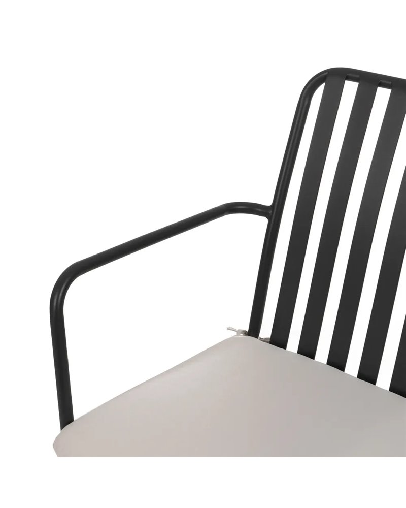 SILLA ANTRACITA ACERO EXTERIOR 56 X 57 X 87 CM