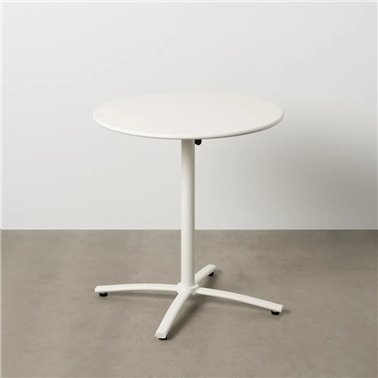 MESA AUXILIAR PLEGABLE BLANCO ACERO 70 X 70 X 72 CM