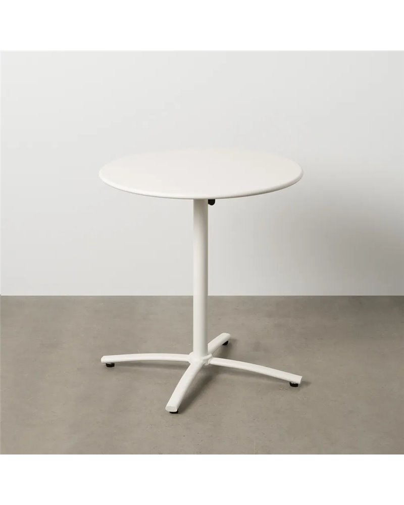 MESA AUXILIAR PLEGABLE BLANCO ACERO 70 X 70 X 72 CM