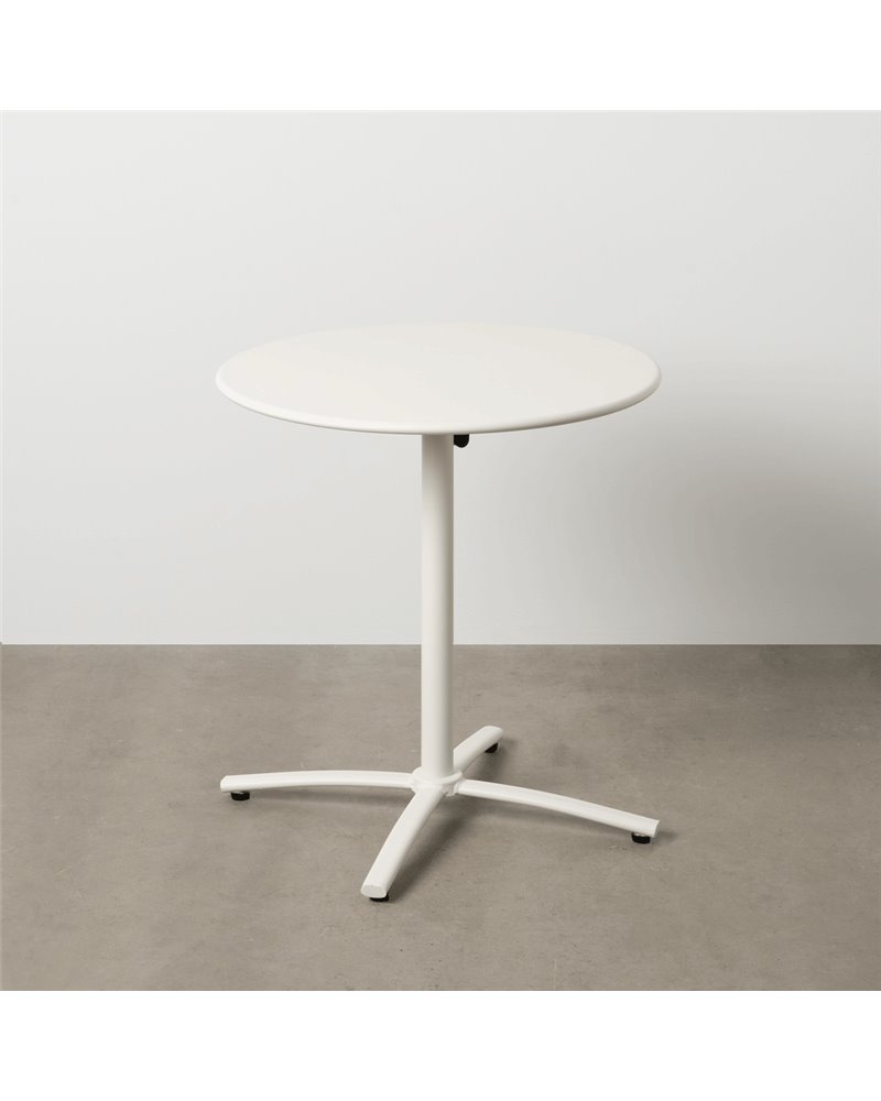 MESA AUXILIAR PLEGABLE BLANCO ACERO 70 X 70 X 72 CM