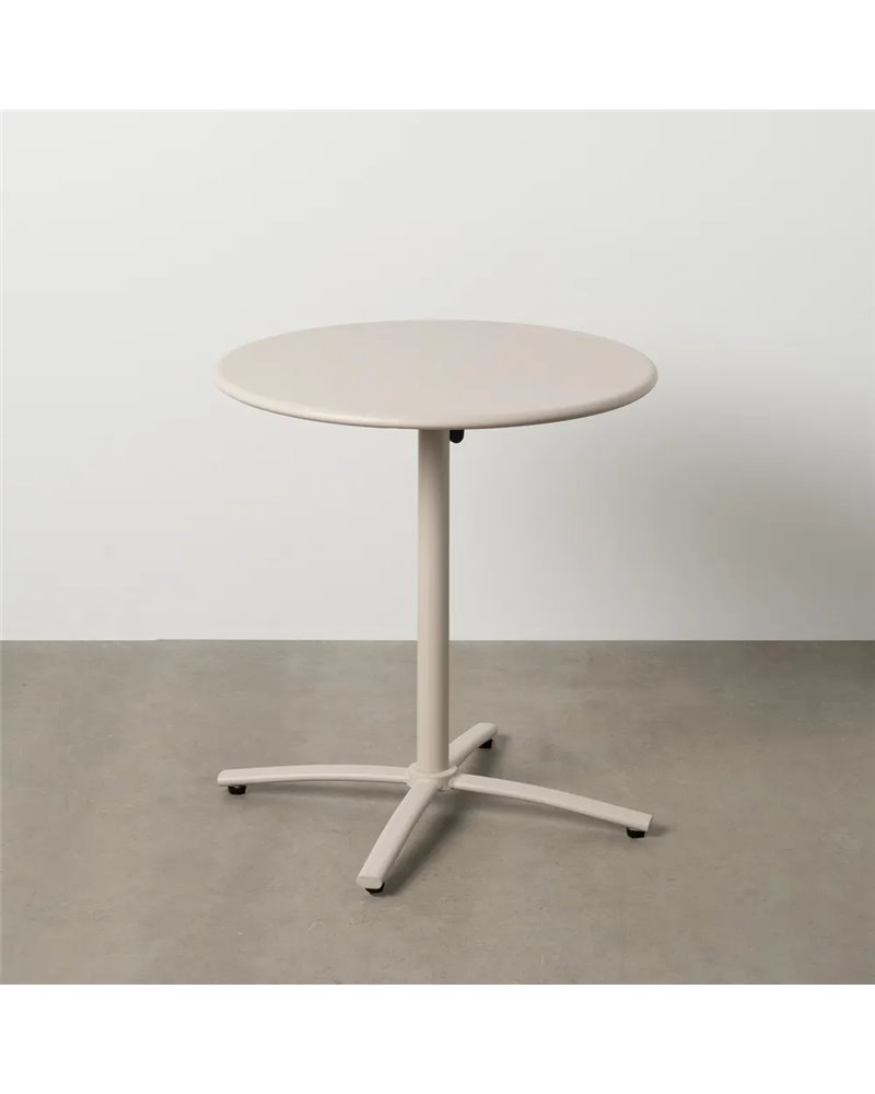 MESA AUXILIAR PLEGABLE TAUPE ACERO 70 X 70 X 72 CM