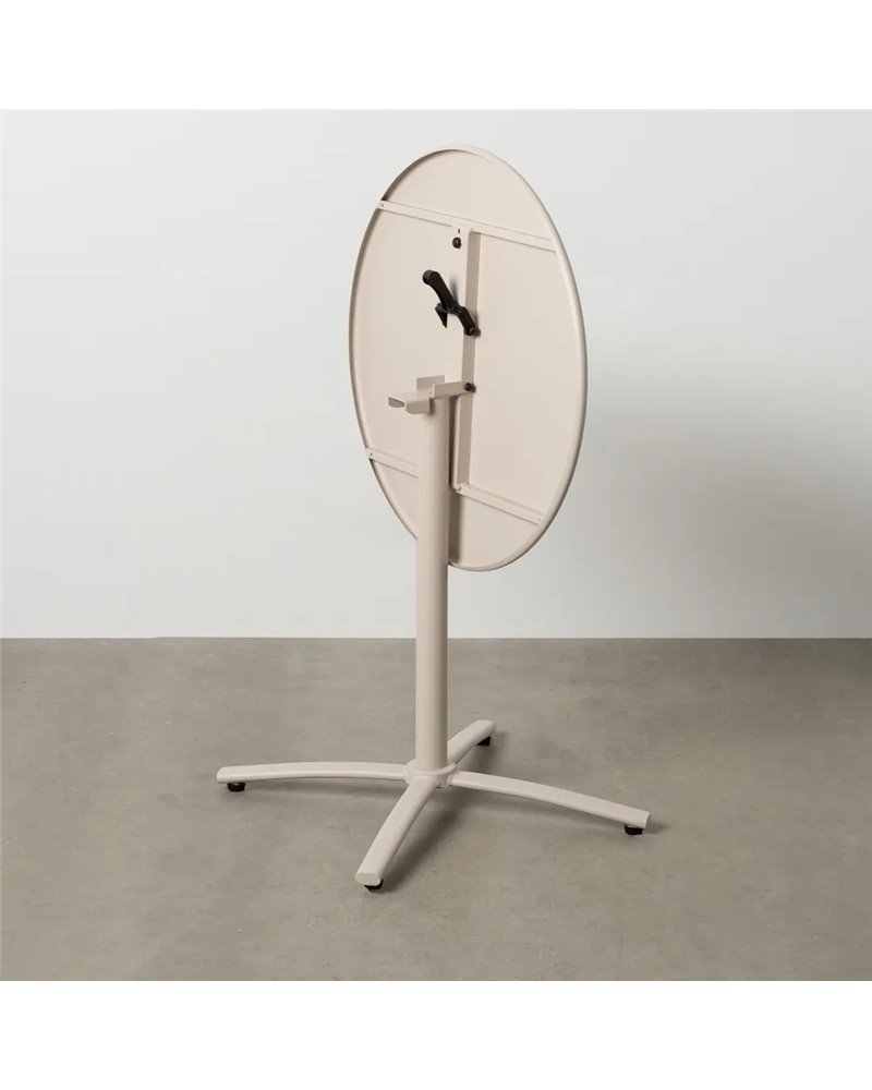 MESA AUXILIAR PLEGABLE TAUPE ACERO 70 X 70 X 72 CM