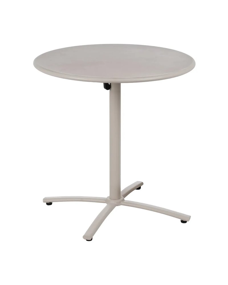 MESA AUXILIAR PLEGABLE TAUPE ACERO 70 X 70 X 72 CM