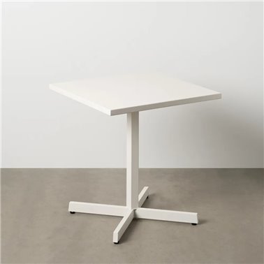 MESA AUXILIAR PLEGABLE BLANCO ACERO 70 X 70 X 74 CM
