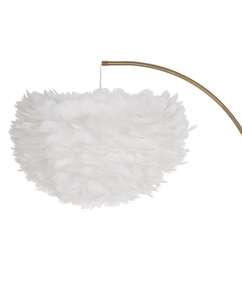 LÁMPARA SUELO BLANCO-ORO PLUMAS 68 X 40 X 175 CM
