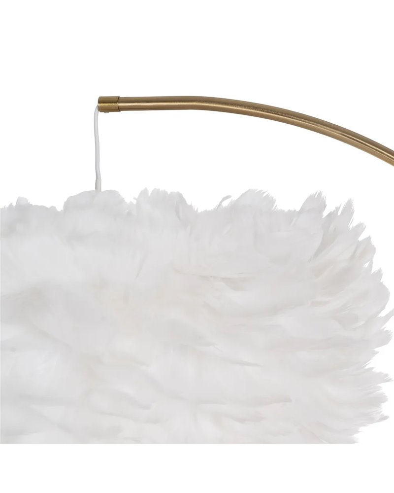 LÁMPARA SUELO BLANCO-ORO PLUMAS 68 X 40 X 175 CM