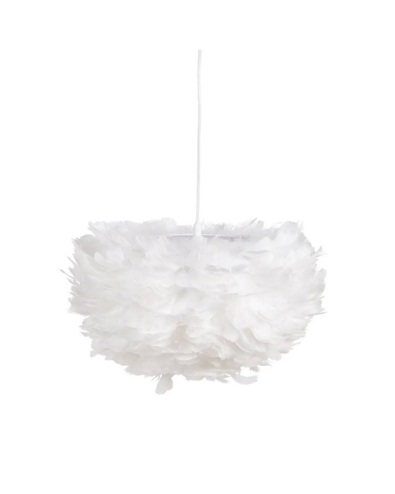 LÁMPARA TECHO BLANCO-ORO PLUMAS 40 X 40 X 25 CM