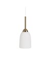 LÁMPARA TECHO BLANCO-ORO CRISTAL-METAL 14 X 14 X 36 CM