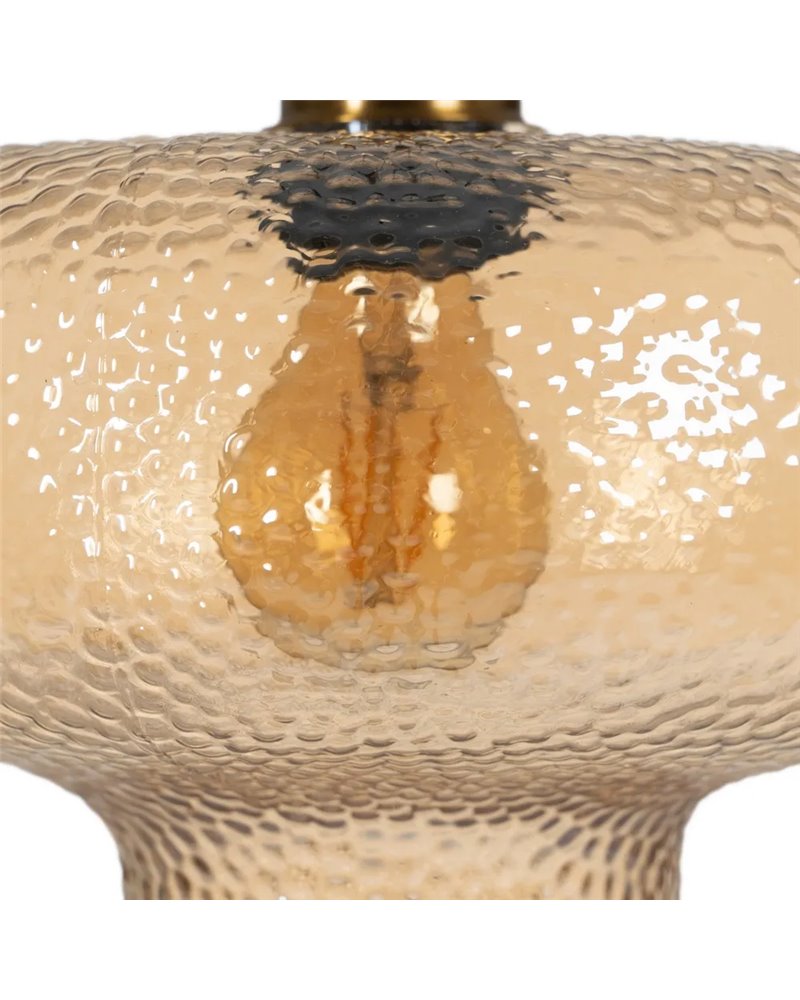 LÁMPARA TECHO CARAMELO METAL-CRISTAL 26 X 26 X 15 CM
