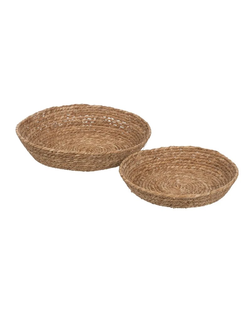 S/2 CENTRO MESA FIBRA NATURAL DECORACIÓN 31 X 31 X 7 CM