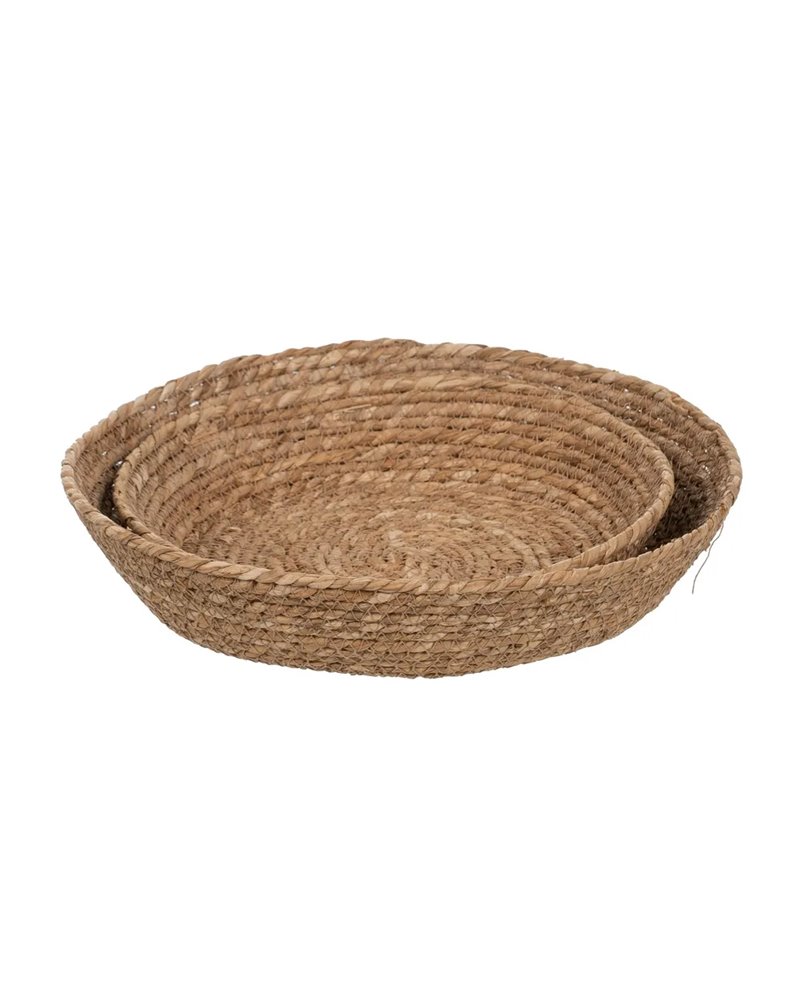S/2 CENTRO MESA FIBRA NATURAL DECORACIÓN 31 X 31 X 7 CM