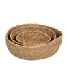 S/3 CESTA FIBRA NATURAL DECORACIÓN 34 X 34 X 11 CM