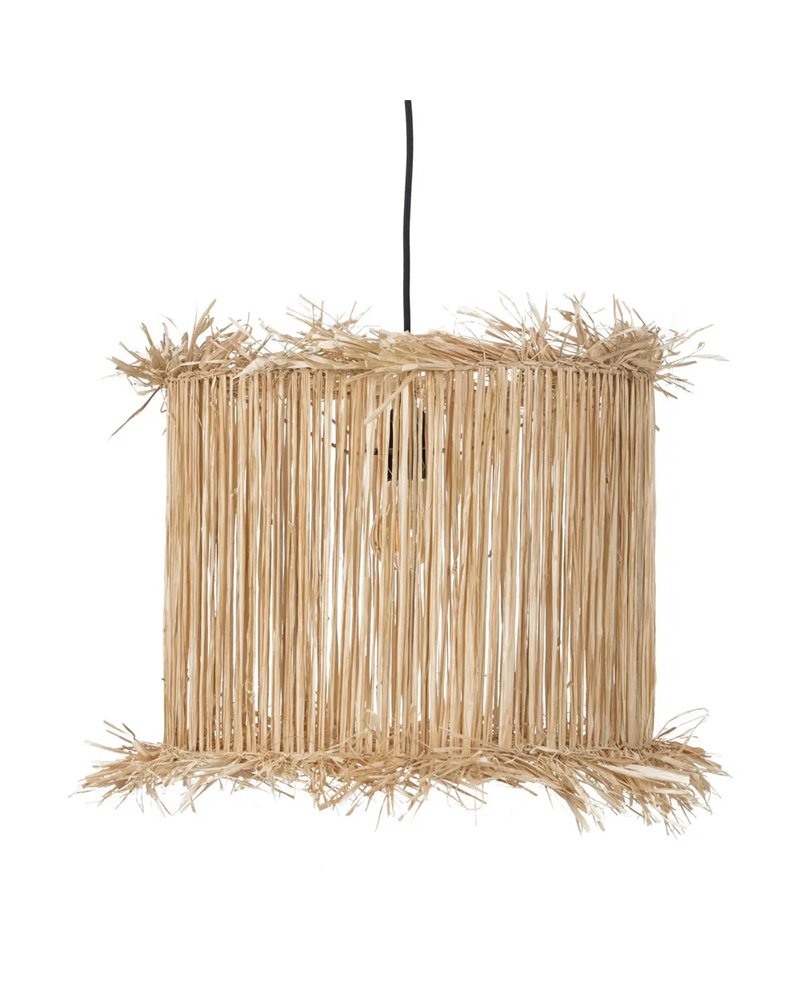 LÁMPARA TECHO FIBRA NATURAL ILUMINACIÓN 40 X 40 X 32 CM