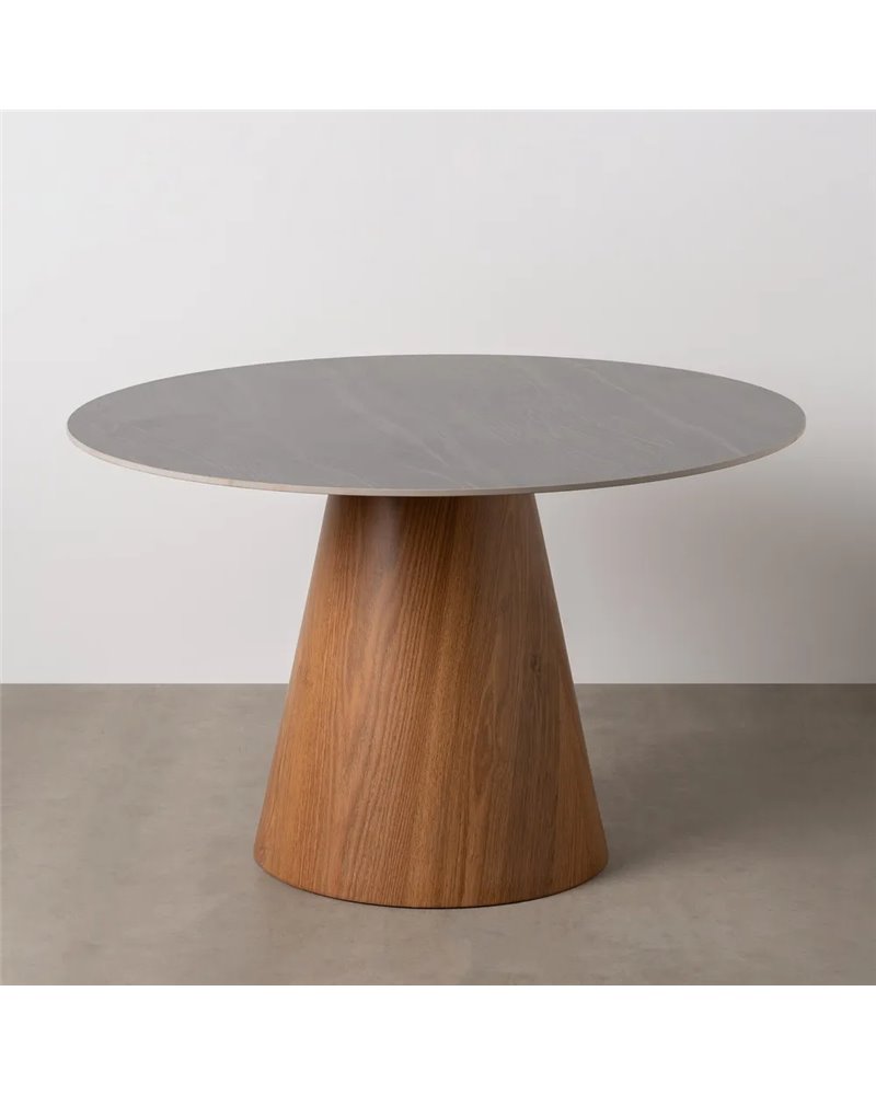 MESA COMEDOR NEGRO-MARRÓN METAL-CERÁMICA 120 X 120 X 75 CM MESA COMEDOR NEGRO-MARRÓN METAL-CERÁMICA 120 X 120 X 75 CM