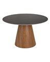 MESA COMEDOR NEGRO-MARRÓN METAL-CERÁMICA 120 X 120 X 75 CM